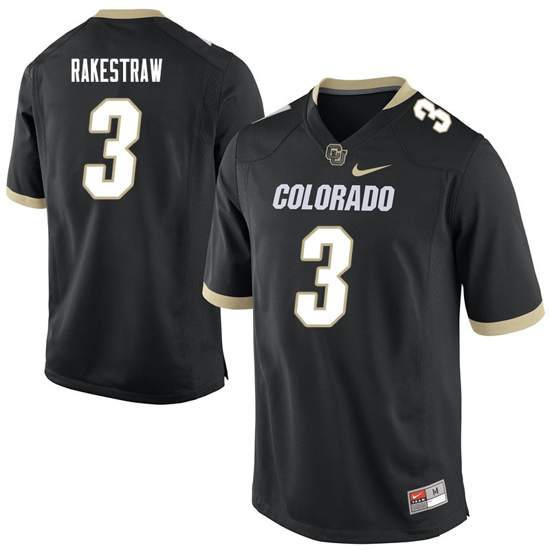 Men #3 Derrion Rakestraw Colorado Buffaloes College Football Jerseys Sale-Black